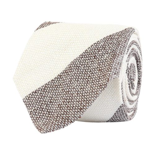 Stripes Silk Tie Brown