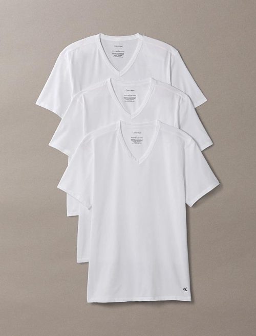 3-Pack Cotton Stretch V-Neck T-Shirt White