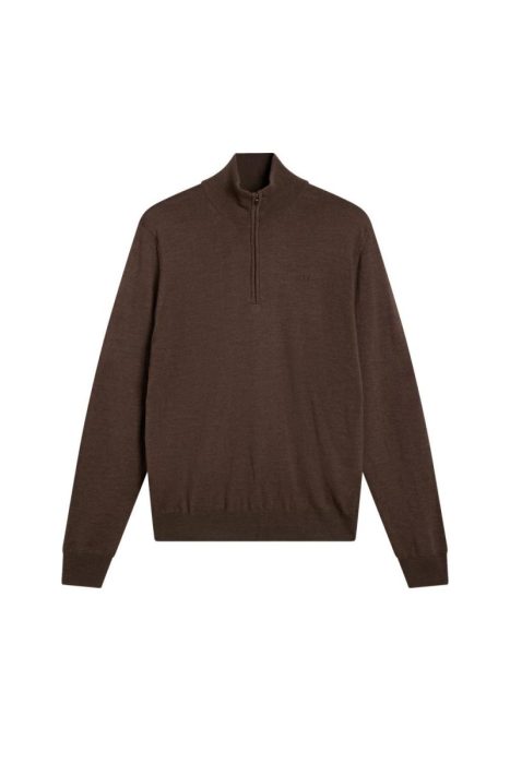Kiyan Quarter Zip Sweater Seal Brown Melange