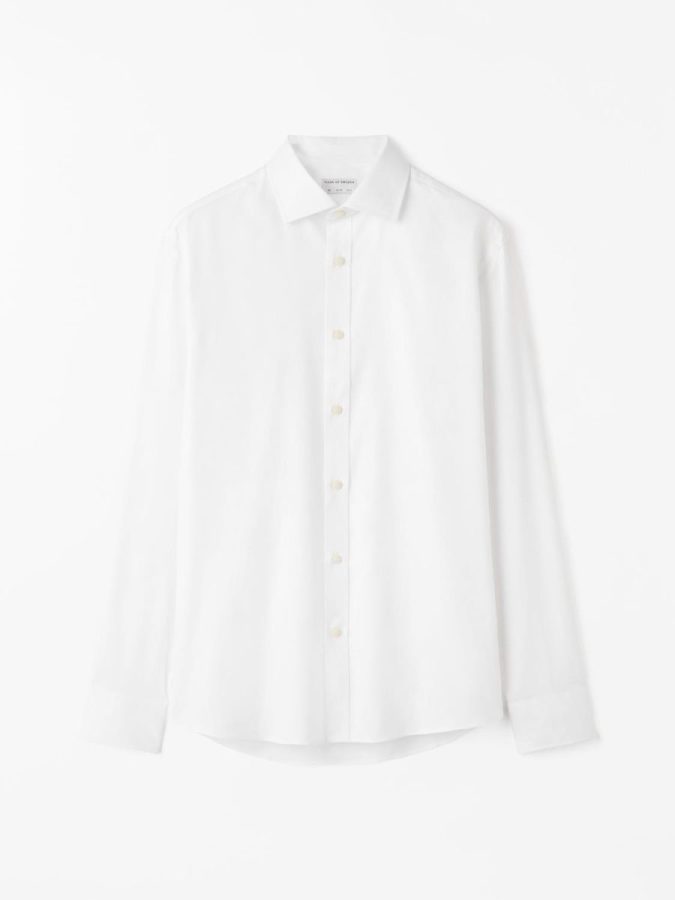 Adley C Texture Shirt Pure White