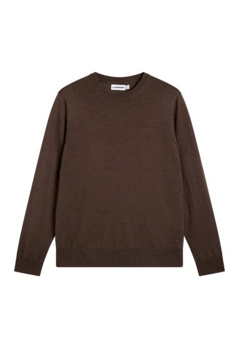 Keane Merino Crew Neck Seal Brown Melange