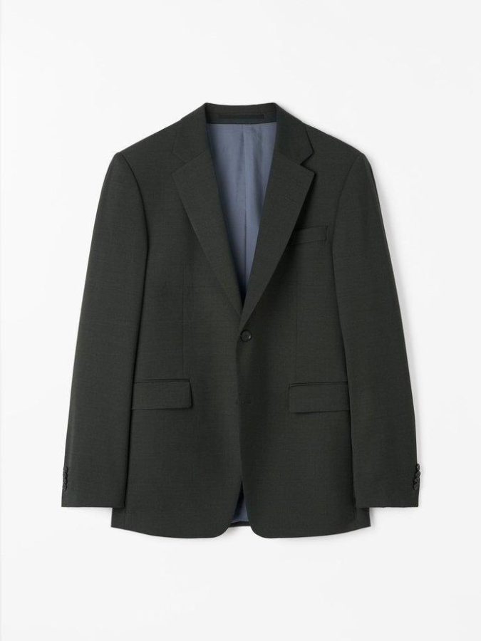 Justins Wool Blend Blazer Olive Extreme