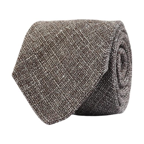 Solid Linen Tie Brown