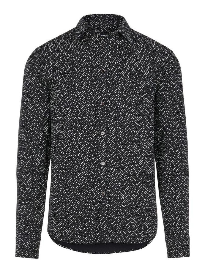 Trey Printed Reg Fit Shirt Black